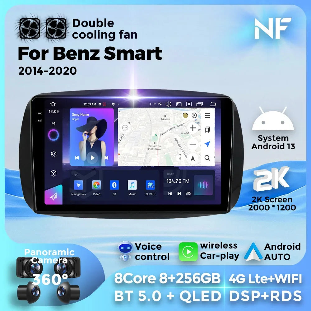7862 Car Raido for Mercedes Smart 453 Fortwo 2014 - 2020 Wireless CarPlay Android Auto Vid | AUTOKITSHOP