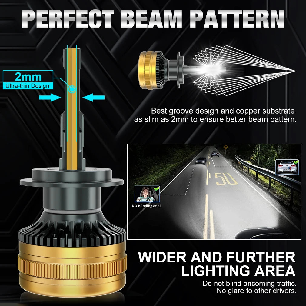 XSTORM H7 LED Bulbs Canbus 120W 30000LM H1 H4 LED Headlight 9005 9006 9012 Lamp for Car 56