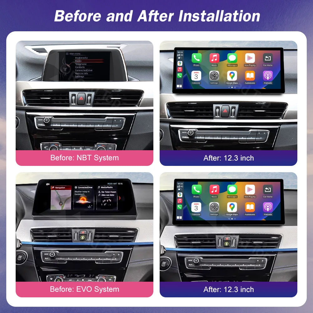 12.3inch Ultra Thin Touch Screen For BMW X1 F48 2015-2022 NBT EVO System Android Auto Wire | AUTOKITSHOP