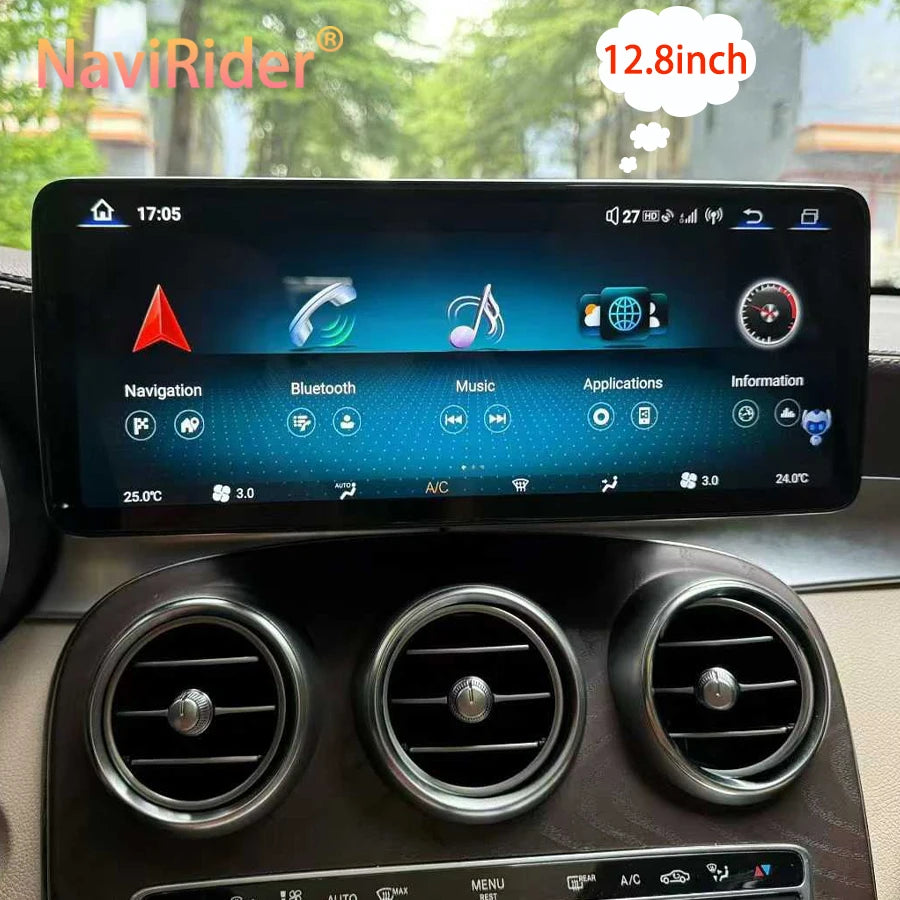 12.8inch Android 14 Carplay For Mercedes Benz C V GLC Class W446 W447 X253 W205 2015-2018