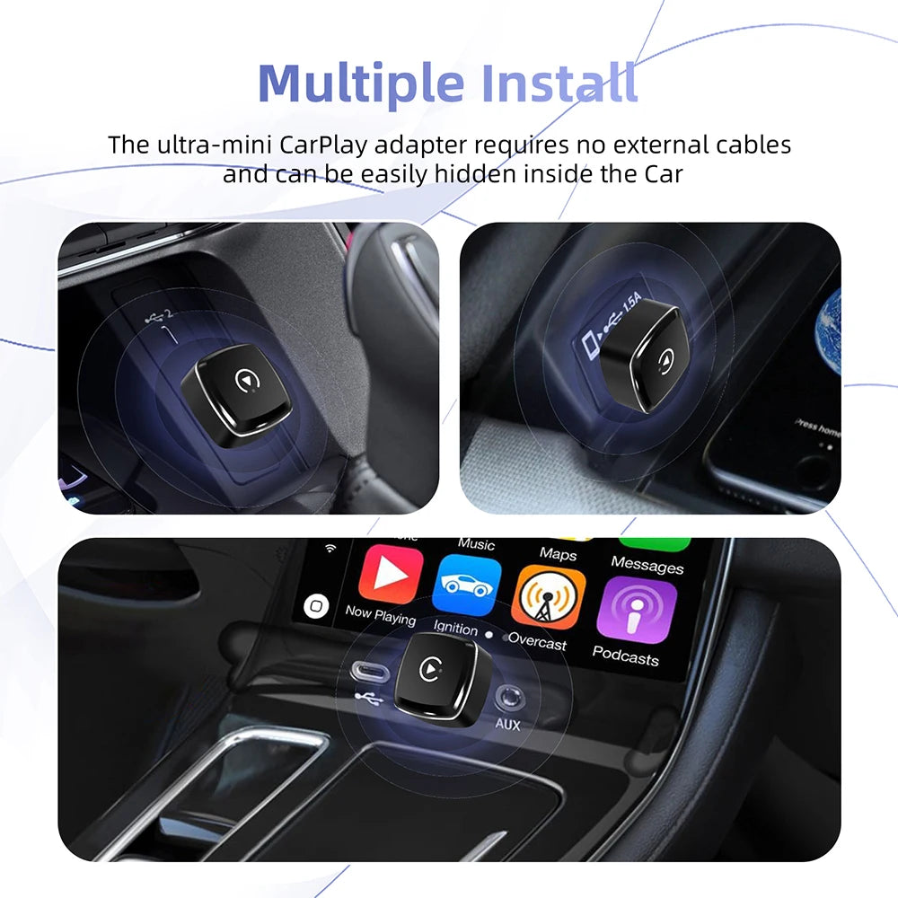 2025 New Adapter 2in1 Mini CarPlay Box Wired To Wireless CarPlay Android Auto Smart Box Bl | AUTOKITSHOP