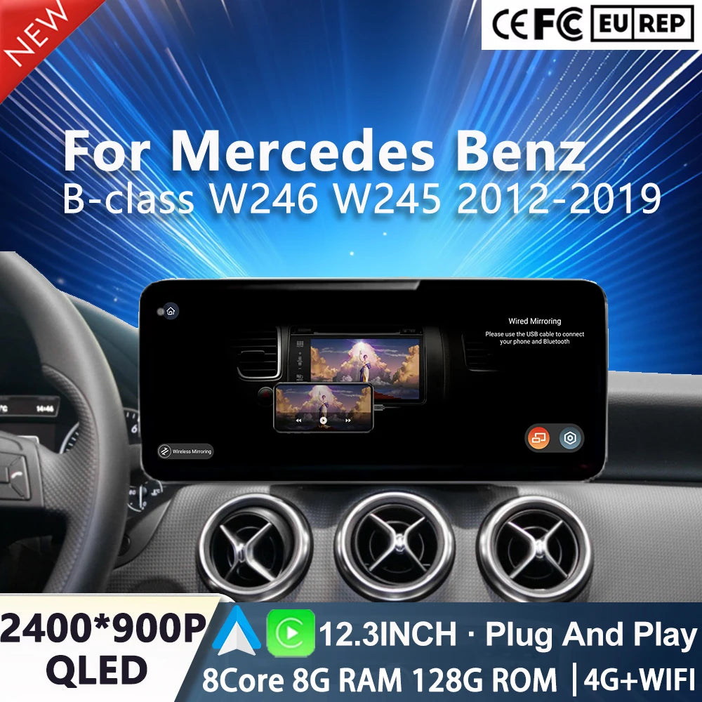 Android 15 For Benz B-class W246 W245 2012 2013 - 2019 Wireless CarPlay DSP Navigation GPS | AUTOKITSHOP