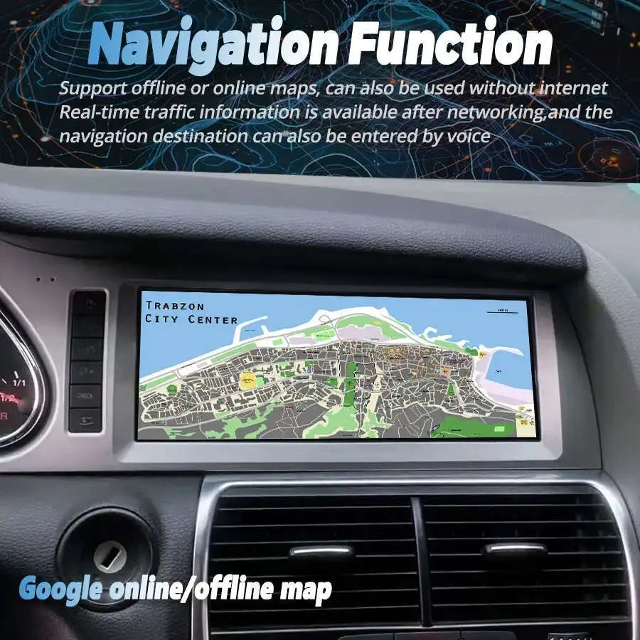 Qualcomm 665 GPS Navi Bluetooth DSP Android 14 Video Player Stereo For Audi Q7 2005-2015 A