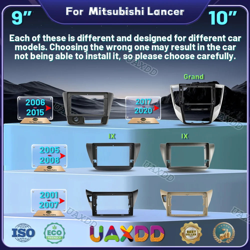 For 2001-2020 Mitsubishi Grand Lancer 9INCH car DVD MP5 radio Android frame video player d