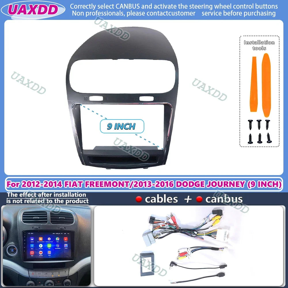 FOR 2013-2016 DODGE JOURNEY 2012-2014 FIAT FREEMONT 9INCH Car CD Android frame panel fasci