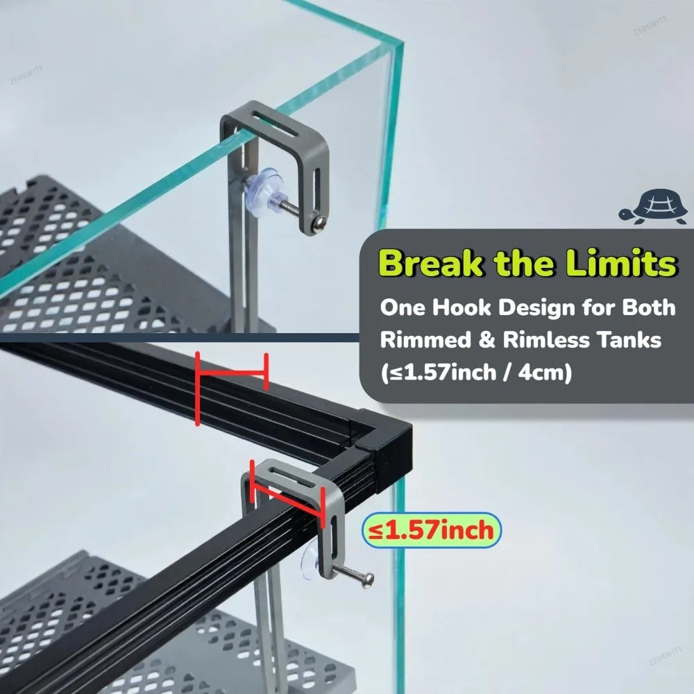 Turtle Tank Hanging Basking Platform Suction Mount Non‑Slip Ramp Rest Dock with Feeding Tray Aqu - Automotive LED Light
