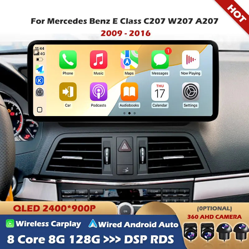 Stereo GPS 4G Android 15 Wireless Carplay Car Radio Multimedia Player WiFi For Mercedes Be