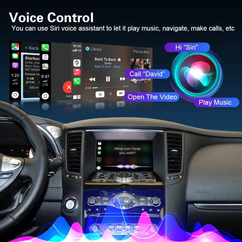 Wireless CarPlay Android Auto for Infiniti QX60 QX70 Q70 Mirror Aftermarket CarPlay Upgrad