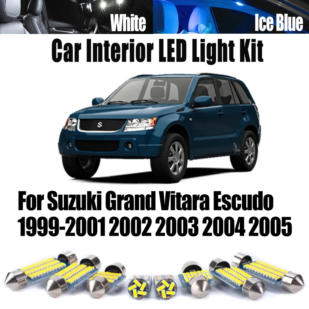 12-Piece LED Interior Light Kit for Suzuki Grand Vitara Escudo - Canbus Error-Free Bulbs | AUTOKITSHOP