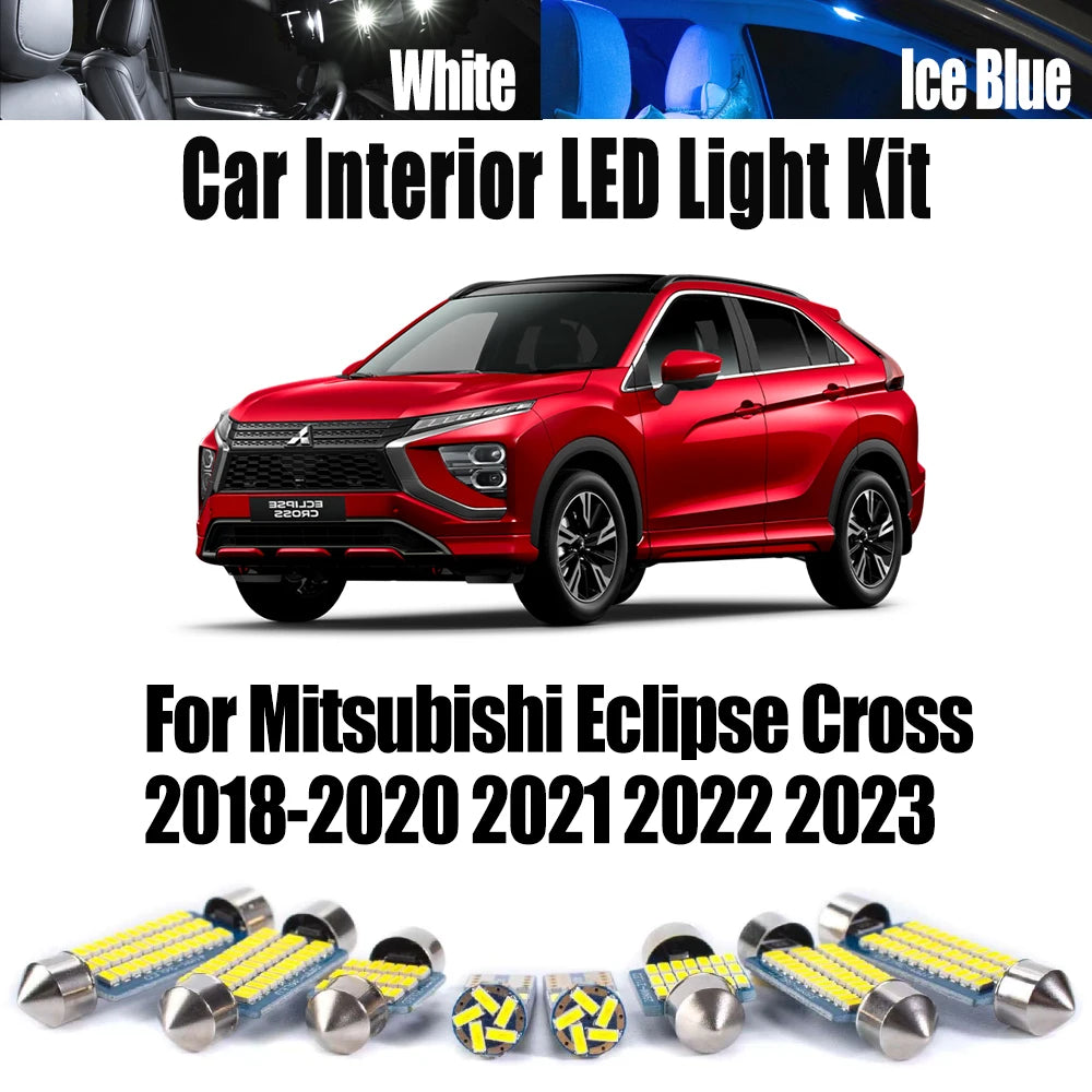 11-Piece LED Interior Light Kit for Mitsubishi Eclipse Cross 2018- 2020 - Canbus Dome Map Door Trunk Bulbs | AUTOKITSHOP
