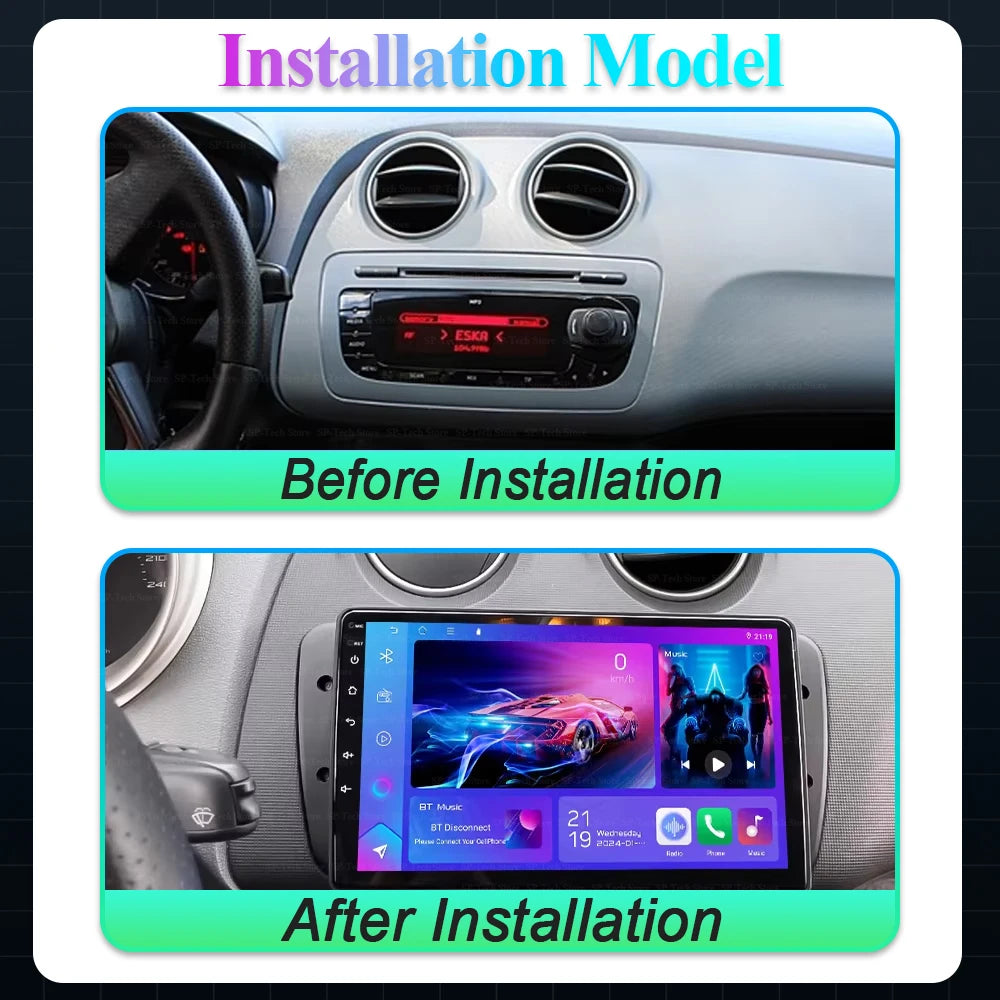 9 Inch Android Car Radio For Seat Ibiza Mk4 6j 2009-2013 Multimedia Player Carplay Android | AUTOKITSHOP
