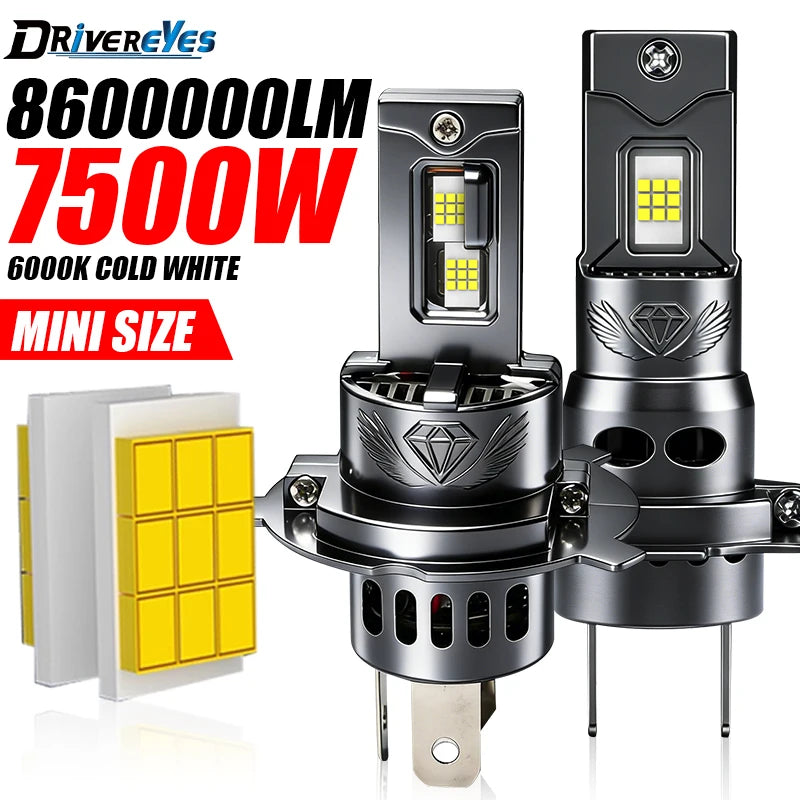 7500W H7 LED Headlight Bulb H4 H11 Mini Wireless 8600000LM 9005 9006 HB3 HB4 H9 H8 Auto Di
