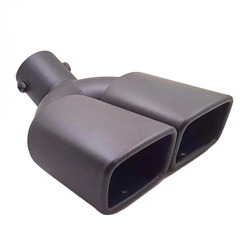 Exhaust Tip Universal Double Outlet Nozzle Rear Muffler Tip Stainless Steel Square Mouth Exhaust - Automotive LED Light