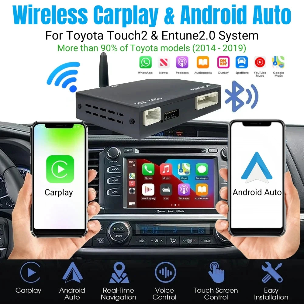 Rhythm Wireless Carplay Android Auto for TOYOTA Touch2 Entune2.0 Highlander Tundra Sienna  | AUTOKITSHOP