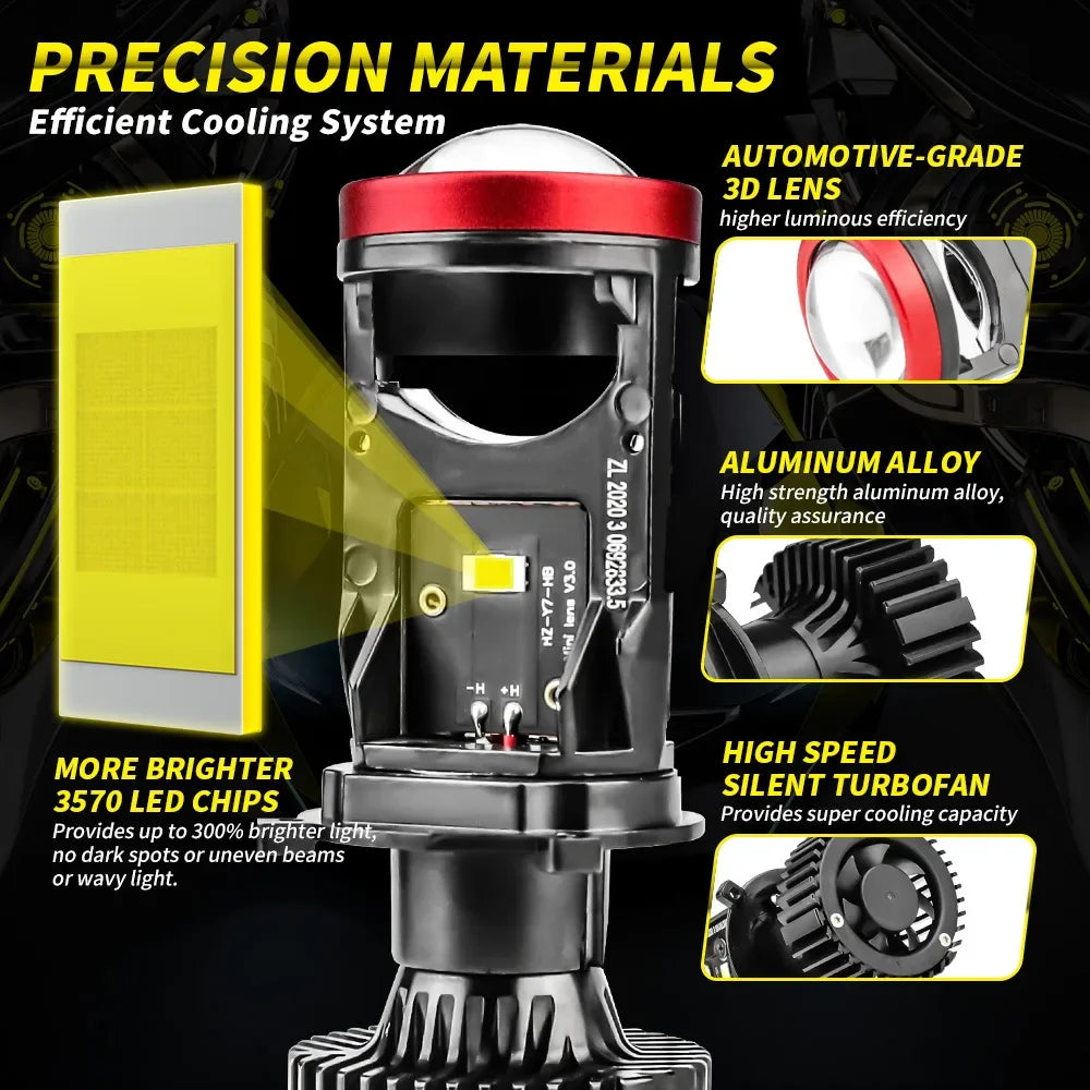 H4 LED Projector Lens Auto Headlamps 30000LM H4 Led Car Headlight Bulb Canbus Lamp Hi/Lo B