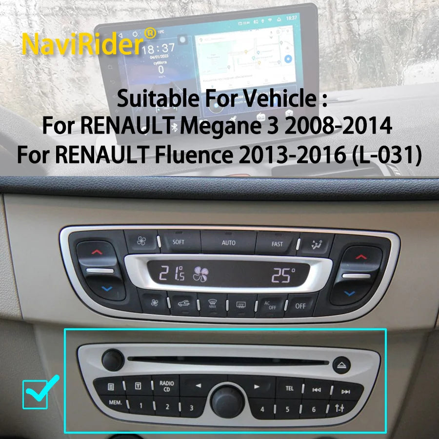 OEM Style Control Panel to control Android Screen For RENAULT Megane 3 2008-2014 for RENAU