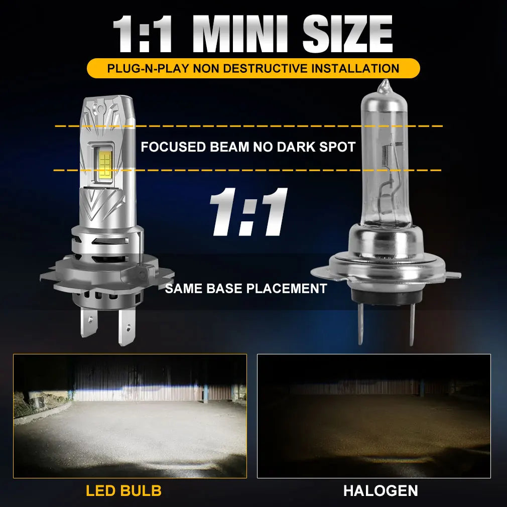 30000LM H7 LED Headlight Kit Mini Bulb 120W 3570 CSP for Car Headlamp Auto Fog Lamps Canbu