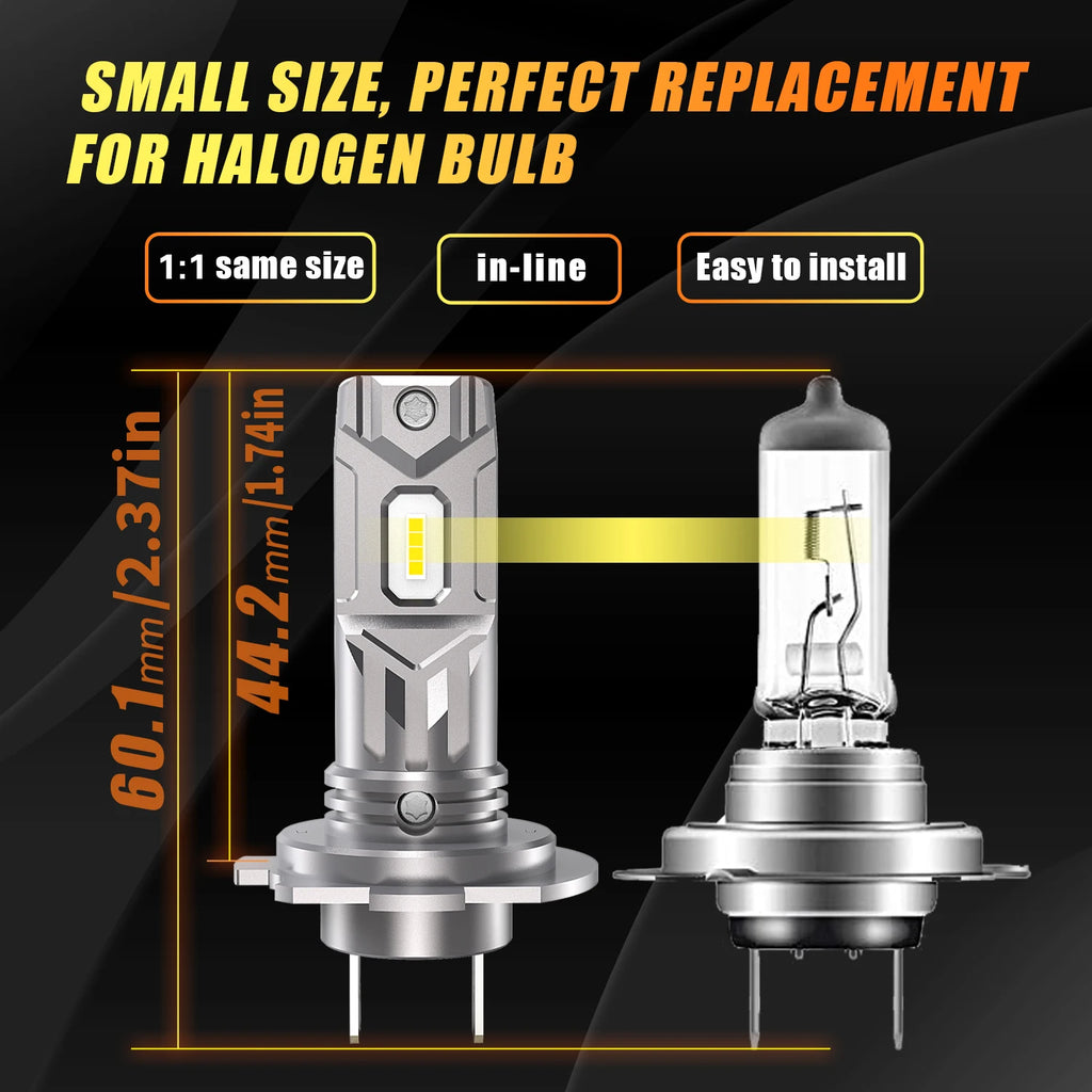 2x H7 Led Canbus No Error Headlight Car Bulbs 12v Diode Lamps High Power Driving Running L