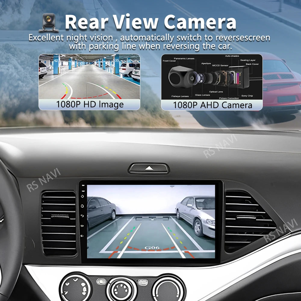 Android 16 For KIA Morning 2 picanto 2011-2017 LHD 2K QLED Android Car Radio Multimedia Vi