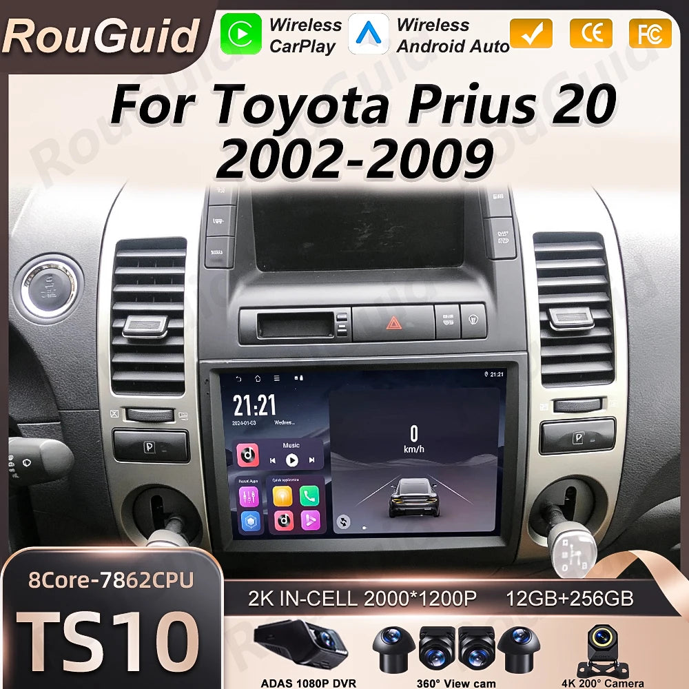 Android 16 Car Radio For Toyota Prius XW20 2002 2003 2004 2005 2006 2007 2008 2009 Wireles | AUTOKITSHOP