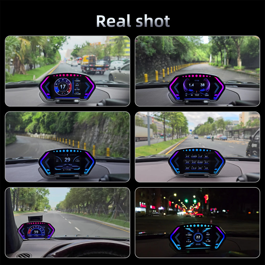 36 Functions P3 HUD OBD+GPS Dual System Car Head Up Display GPS Speedometer Tachometer Slope Met - Automotive LED Light