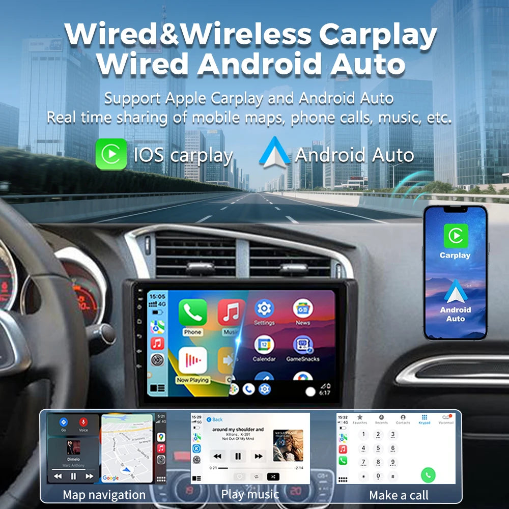 Android 16 Carplay DSP WIF+4G Car Radio GPS Multimedia Player For Citroen C4 C4L DS4 2013