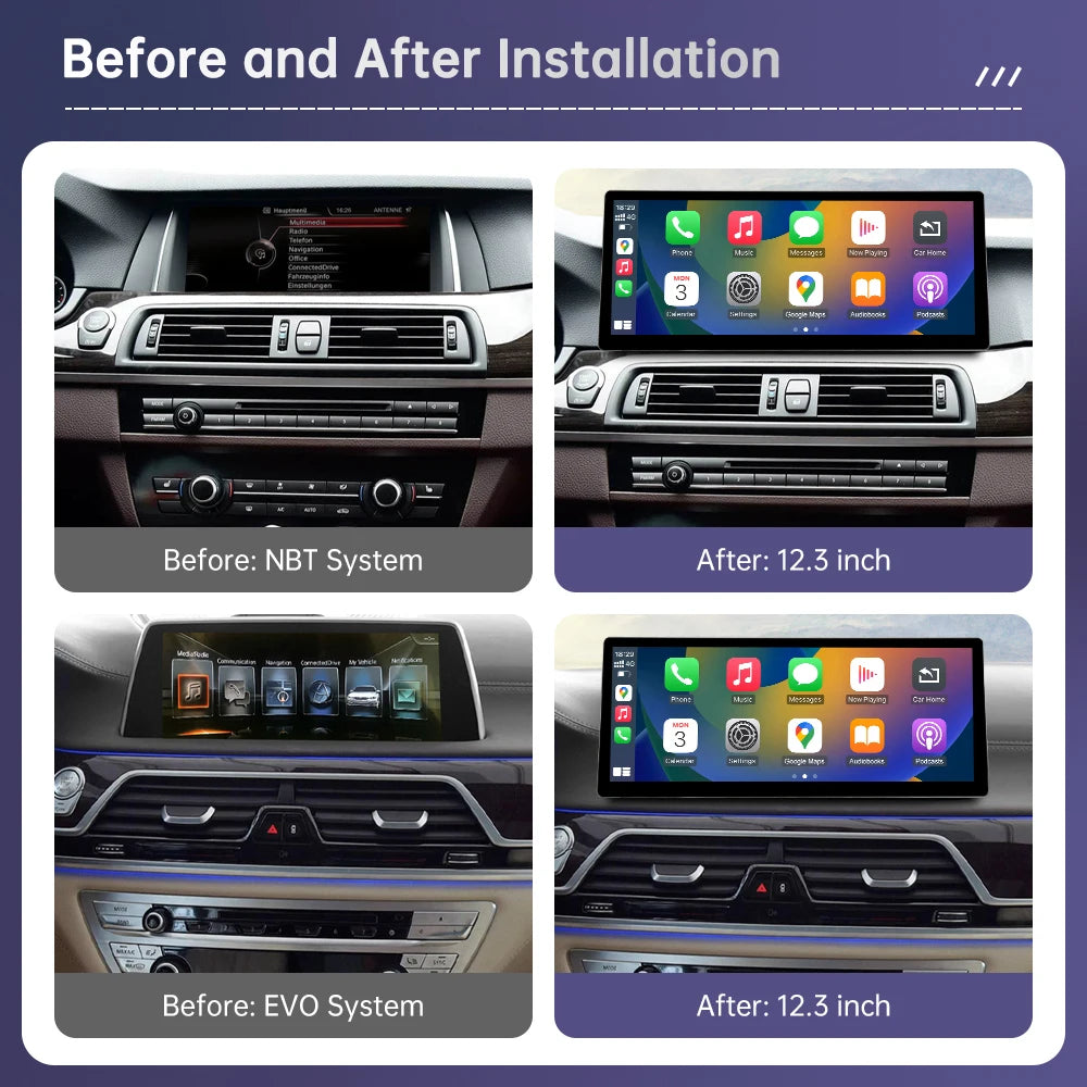 UDSTek 12.3 Inch Ultra-Thin Linux Car Multimedia Screen for BMW 5 7 Series F01 F10 F11 - M