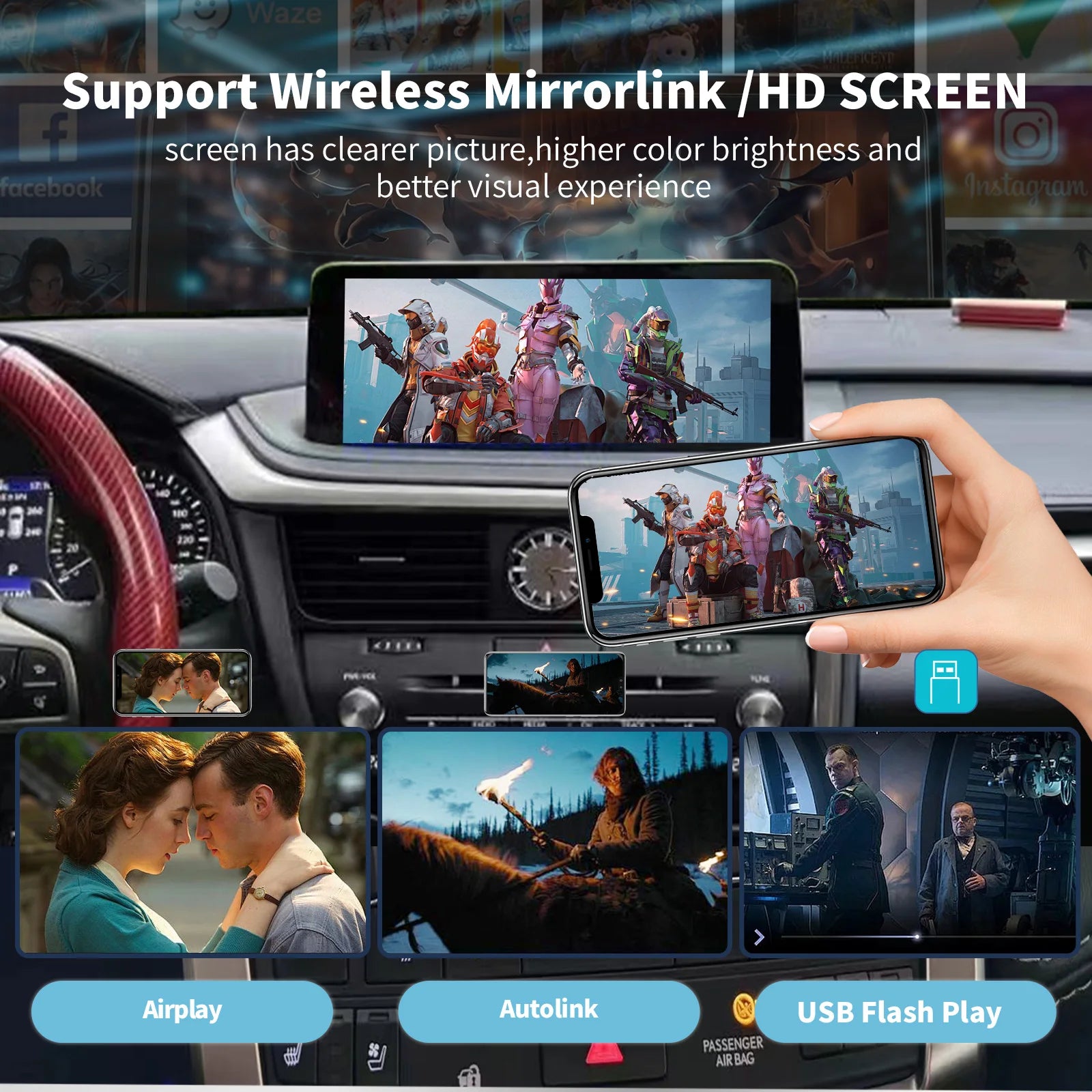1920*720 Wireless Carplay and Android Auto for Lexus ES200 NX200 RX200 RX300 RX270 Car Mul | AUTOKITSHOP