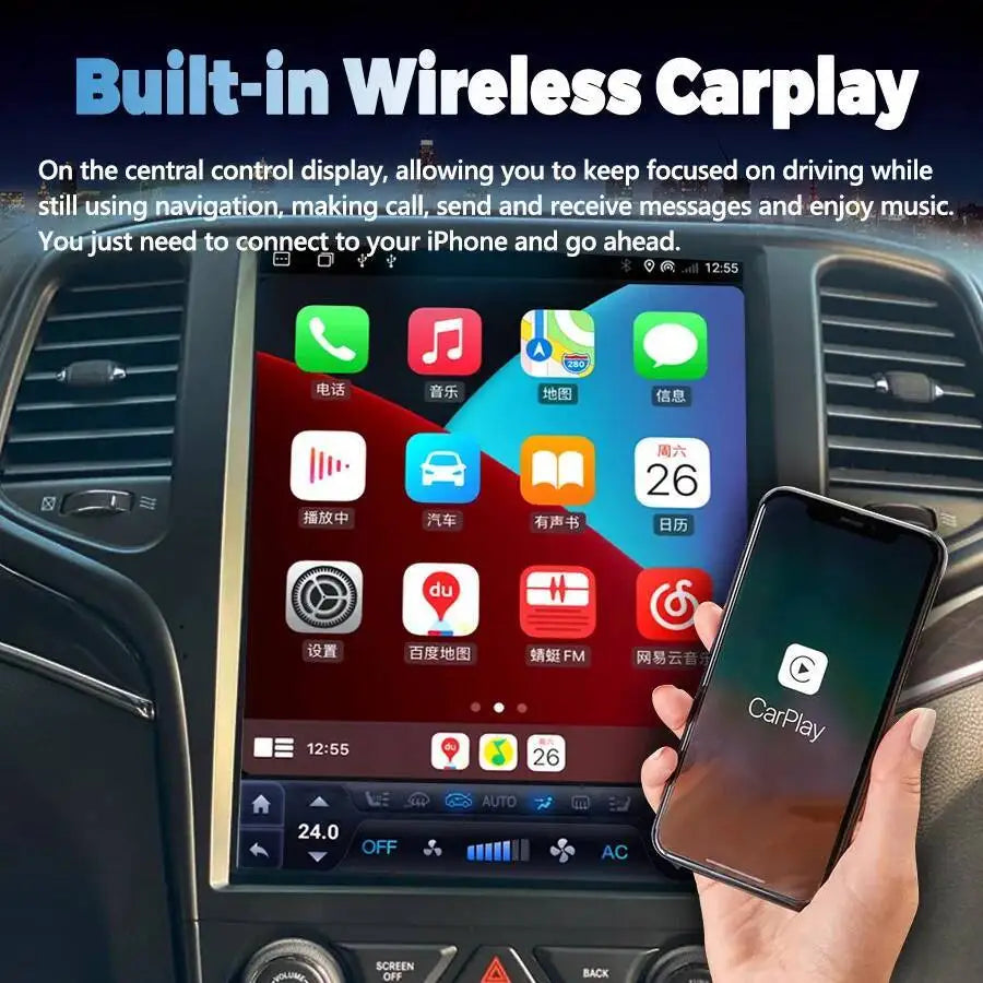 12.8inch Vertical Screen Android15 Car Radio For Jeep Grand Cherokee 2013-2018 Auto Stereo | AUTOKITSHOP