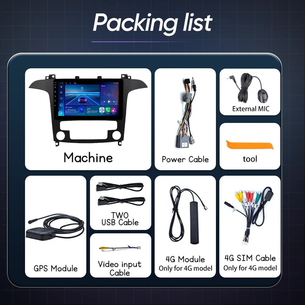 Android 15 For Ford S Max S-MAX 2007-2015 Auto Radio Stereo Multimedia Player No 2 din Wir