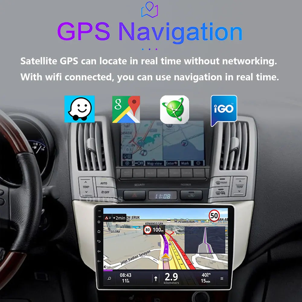 Android 16 Carplay Auto For Lexus RX300 RX330 RX350 RX400H II 2 For Toyota Harrier XU30 II