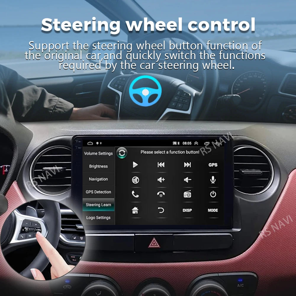 Qualcomm Android 16 For Hyundai i10 2 2013 - 2018 LHD 2K QLED Car Radio Multimedia Video P