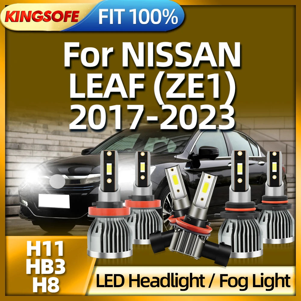 2/6Pcs 12V Headlight H11 HB3 Light 180W 30000LM LED Bulbs H8 Lamp For NISSAN LEAF (ZE1) 20