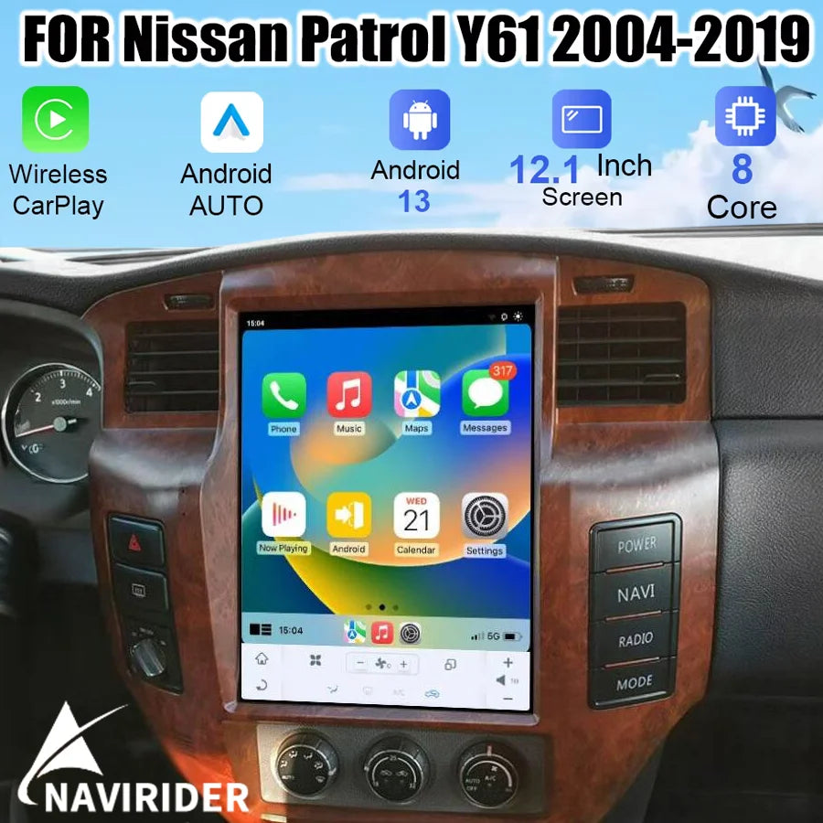 12.1" Android Screen GPS Navigation For Nissan Patrol Y61 2004-2019 Car Radio Stereo Multi | AUTOKITSHOP
