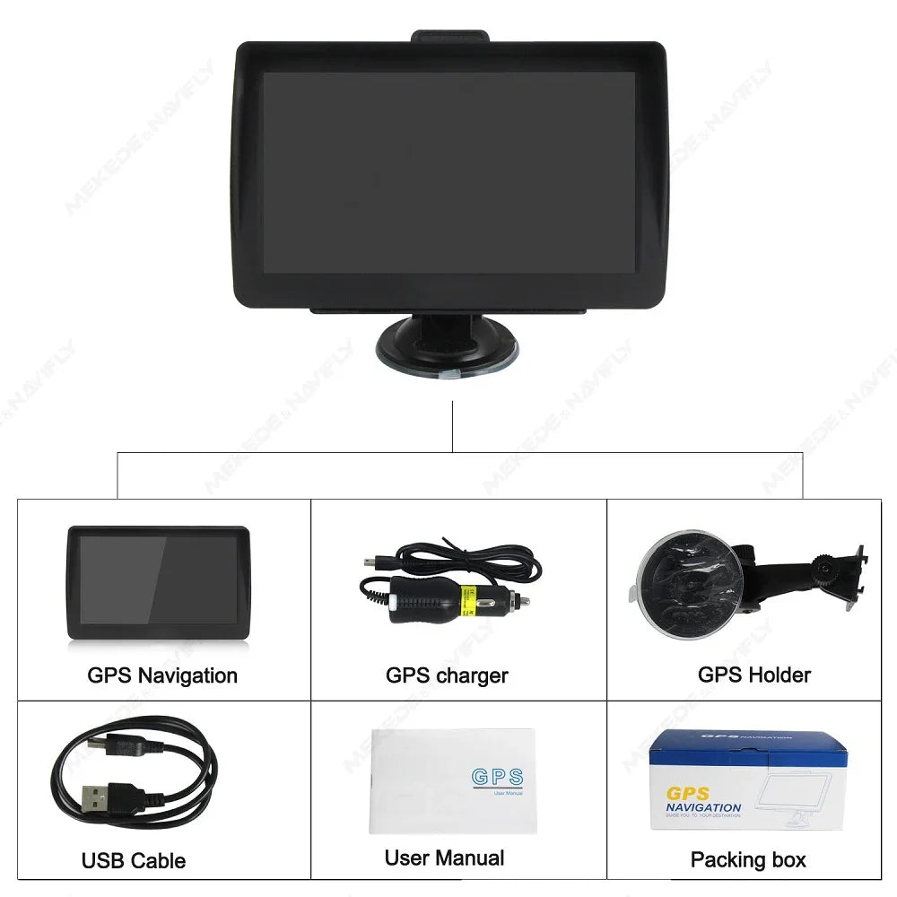 2025 Car GPS Navigation 7 Inch Touch Screen GPS Navigator Truck Support TF 2500mah New Eur | AUTOKITSHOP