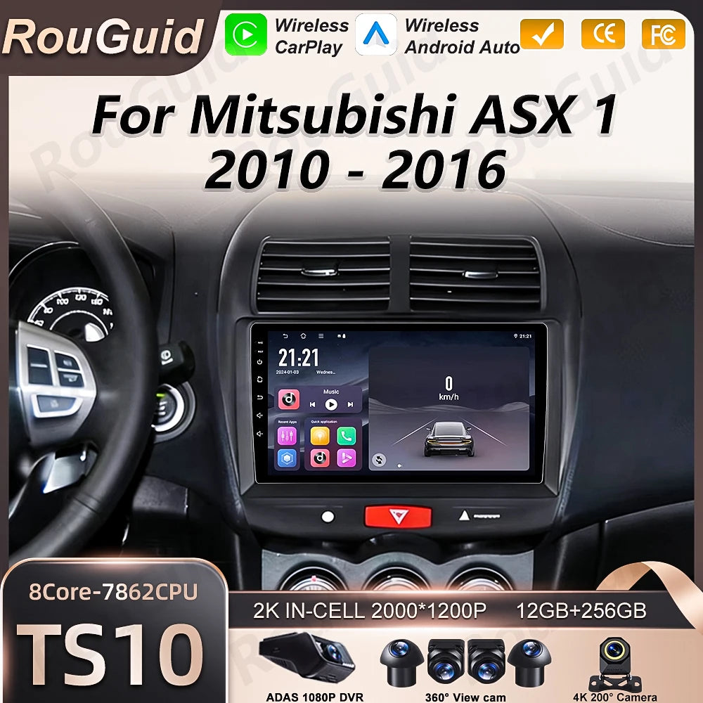Android 16 Carplay Car Radio For Mitsubishi ASX 1 2010 - 2016 Auto Multimedia Video Player | AUTOKITSHOP