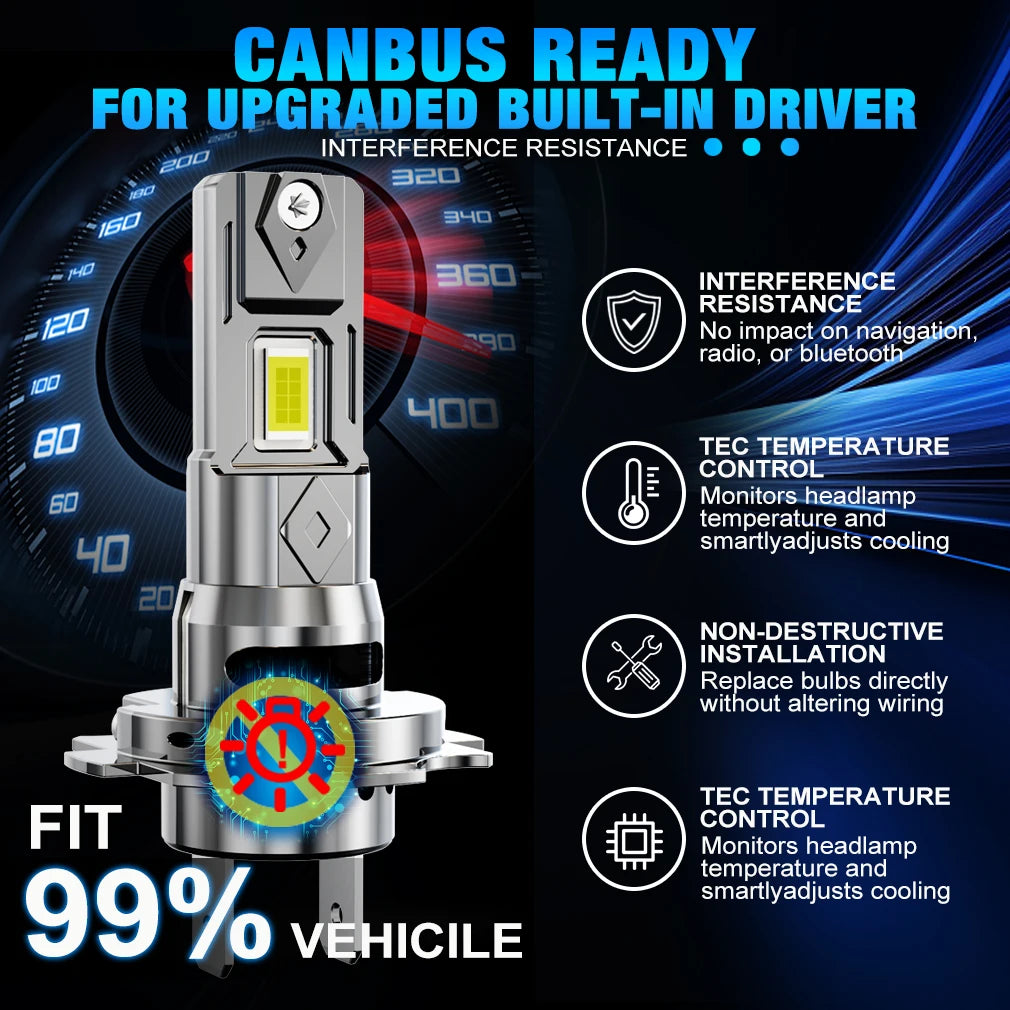 XSTORM H7 LED Headlight 9006 9005 Led Headlight Canbus H11 Light Bulbs for Car 12V 160W He