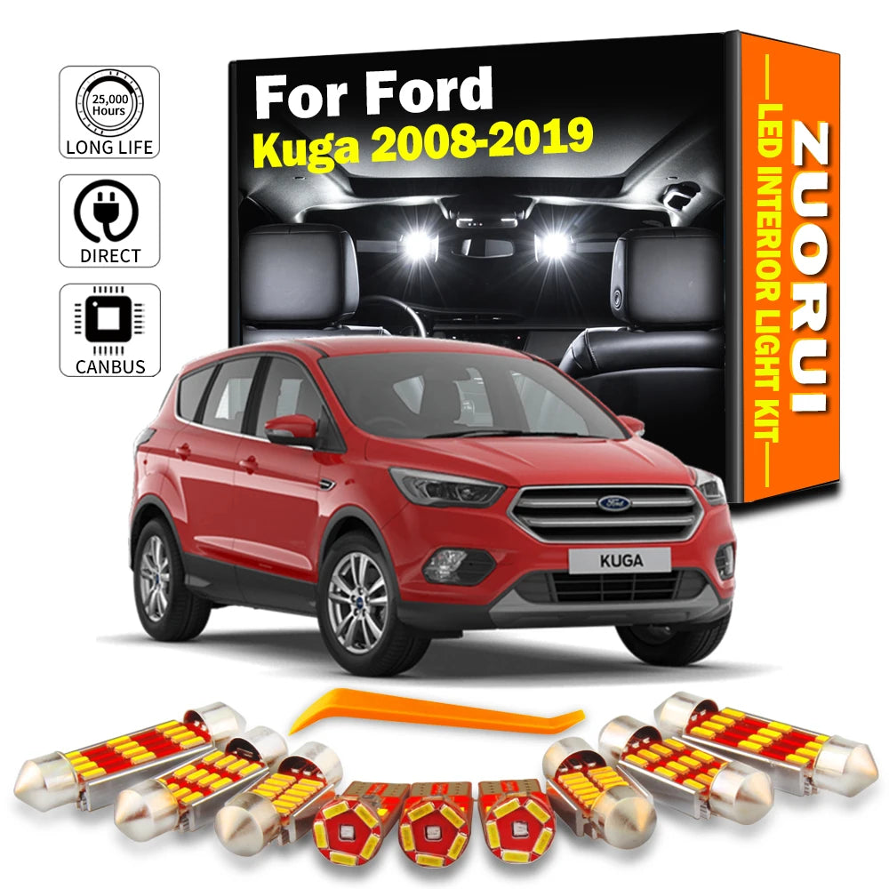 LED Interior Light Kit for Ford Kuga 2013 - 2016 - Canbus Dome Map Door Trunk Bulbs | AUTOKITSHOP