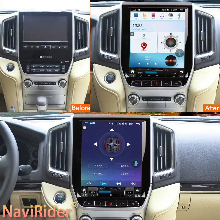 12.1'' carplay screen For Toyota Land Cruiser VXR lc200 2016 Multimedia Video Player 256GB