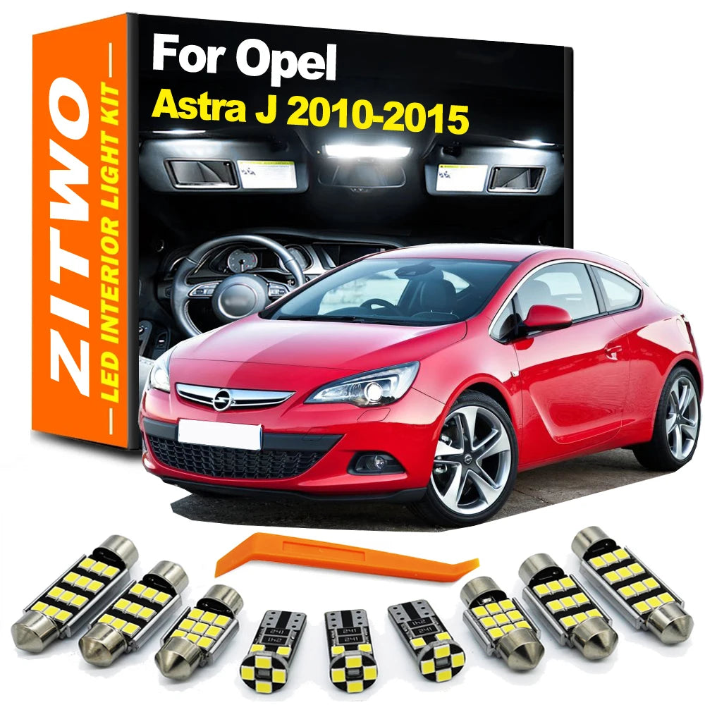 ZITWO 13Pcs For Vauxhall Opel Astra J OPC GTC 2010 2011 2012 2013 2014 2015 LED Interior Dome Re - Canbus LED Car Light