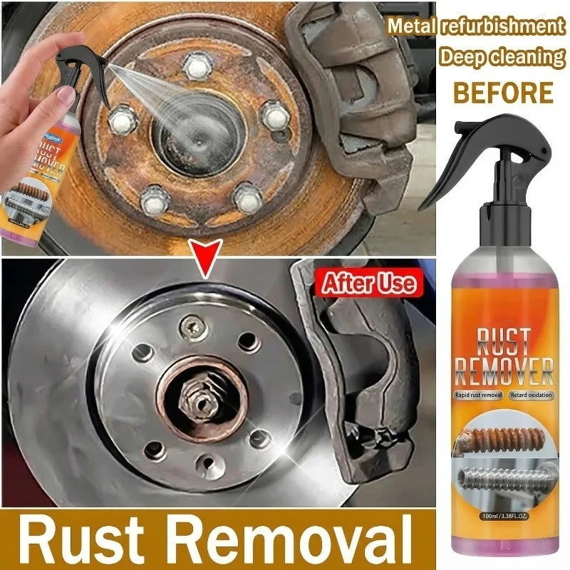 Fast Acting Iron Oxidation Remover 100ml Car Rust Remover Spray With Sponge Restores Shine For D - Automotive LED Light