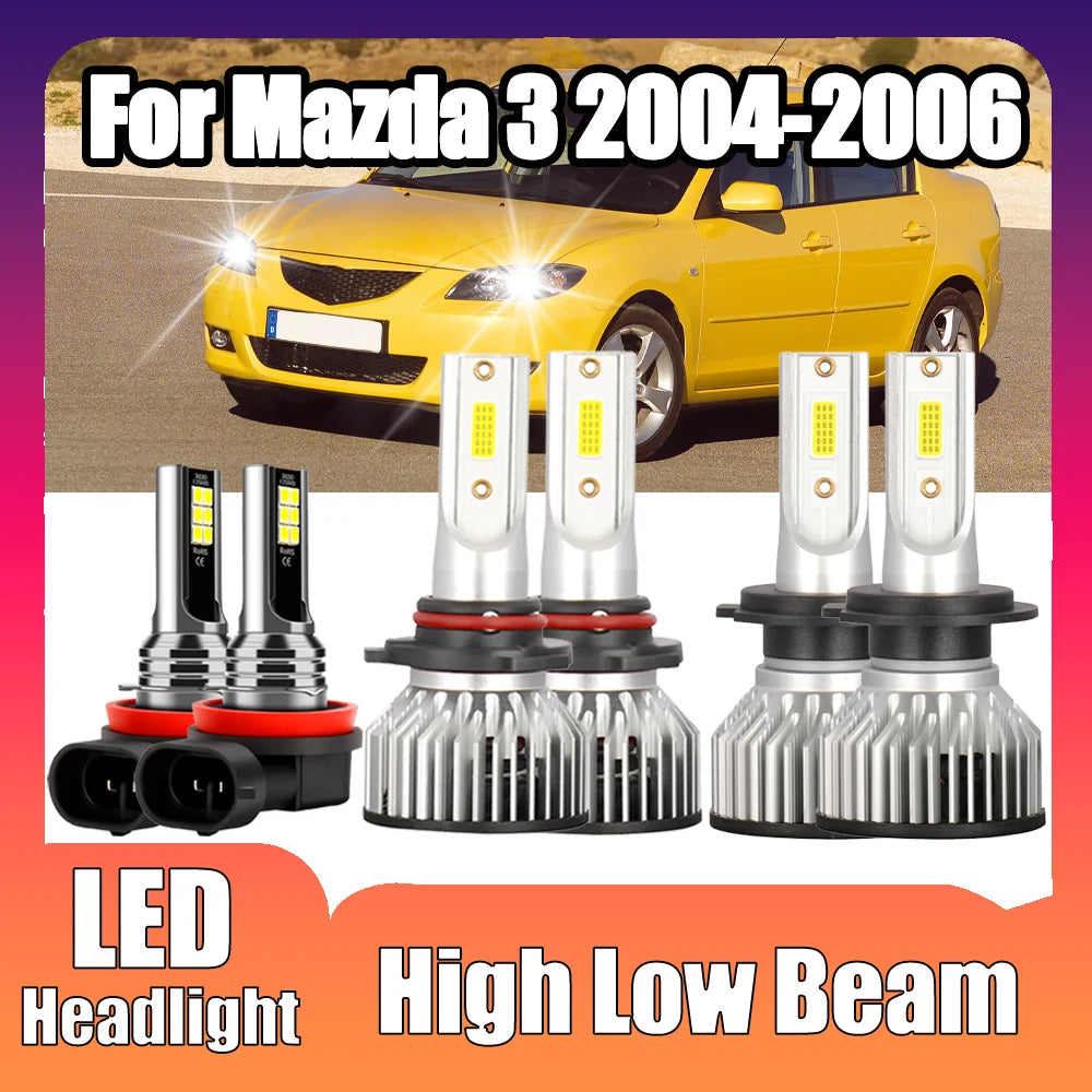 6000K White Turbo HeadLamp High Low Beam Car LED Headlight Bulbs Canbus No error LED Car F