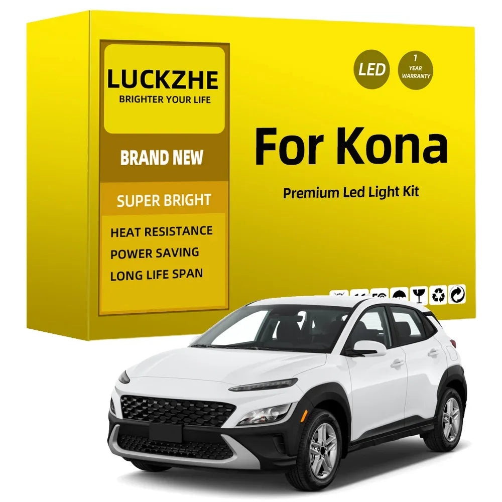 13-Piece LED Interior Light Kit for Hyundai Kona - Canbus Error-Free Bulbs | AUTOKITSHOP