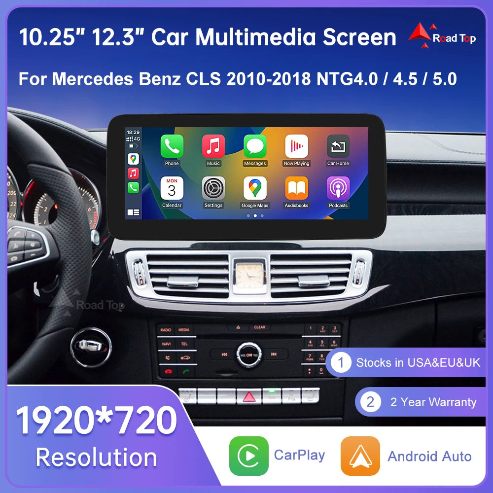 Linux Touch Screen for Mercedes Benz CLS W218 2010-2018 GPS With Wireless Carplay Android
