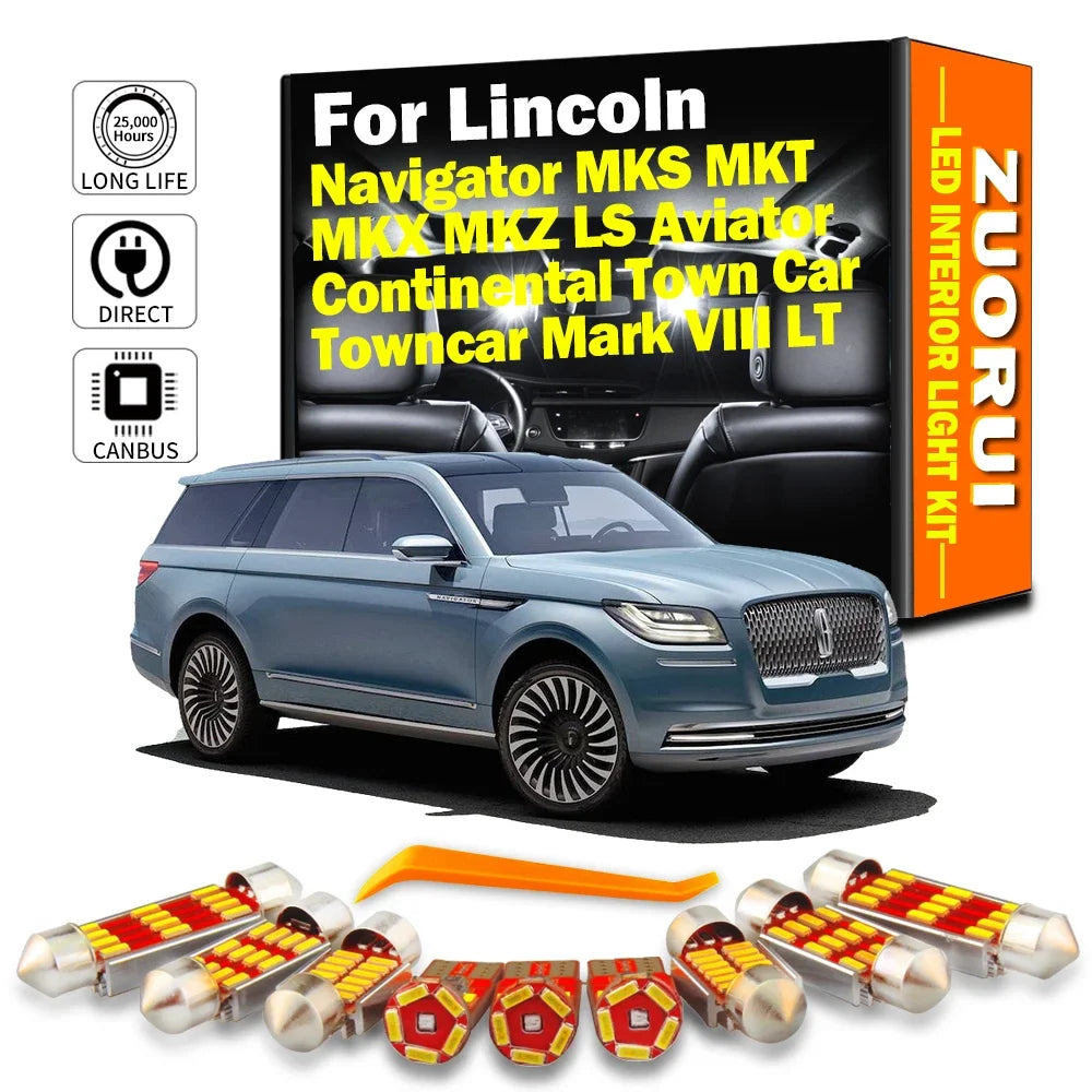 LED Interior Light Kit for Lincoln Navigator MKS MKX MKZ MKT LS Continental Town Car Towncar Mark VIII LT Aviator LED...