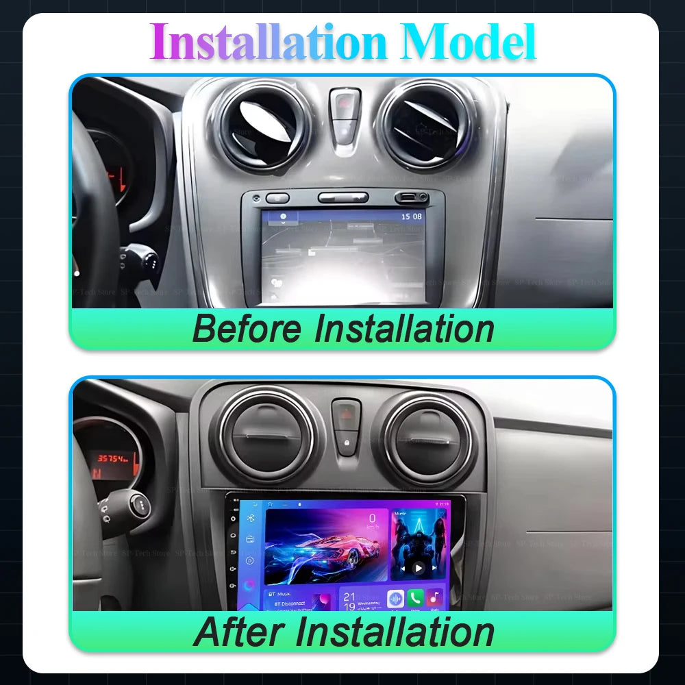 Android 16 Carplay Auto For Renault Logan 2 Sandero 2 2012 - 2016 2017 2018 2019 Car Radio | AUTOKITSHOP