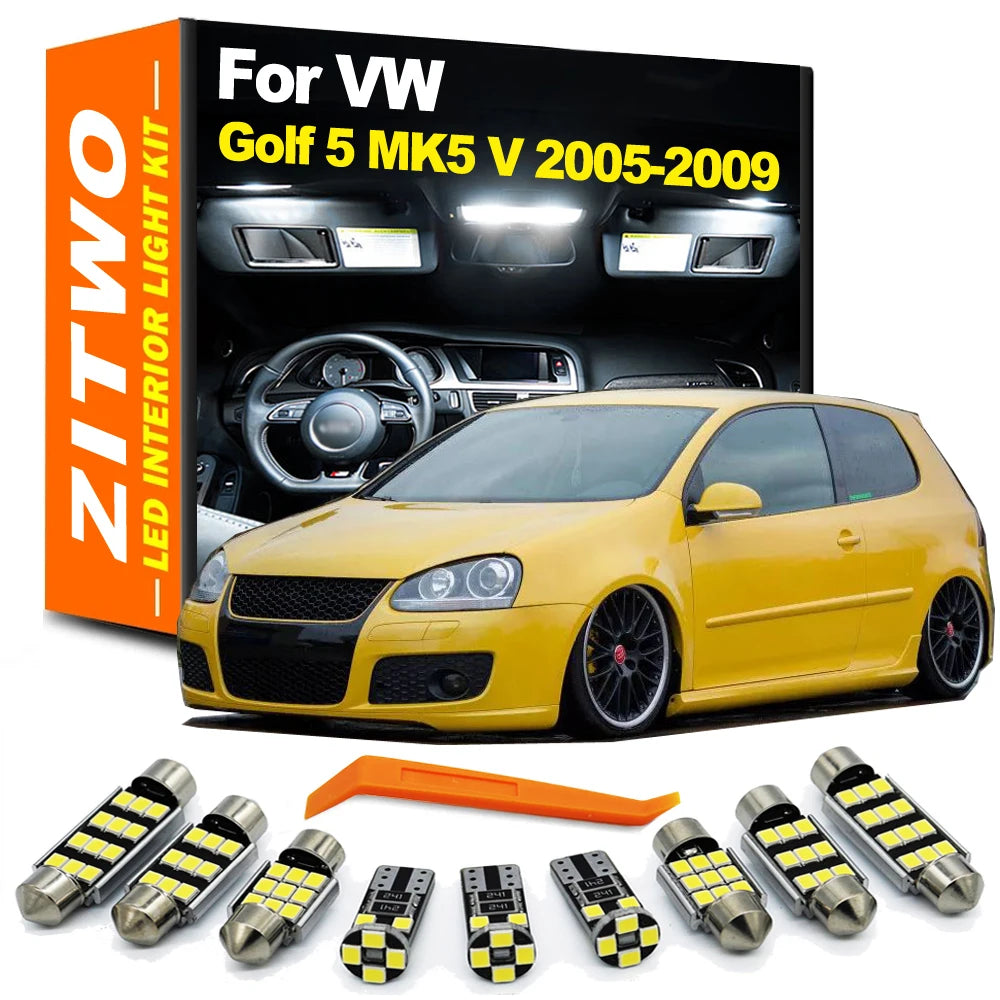 14Pcs Canbus LED Interior Dome Light License Plate Bulb Kit For Volkswagen VW Golf 5 V MK5 2005 2006 2007 2008 2009 Accessories