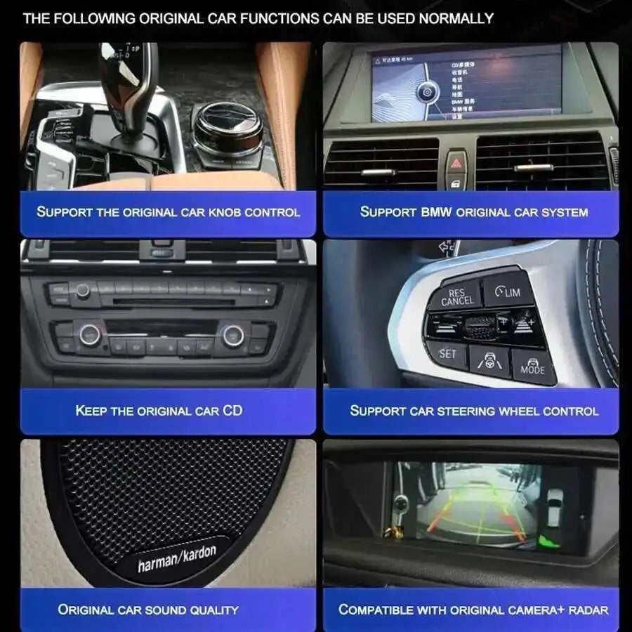 BT Carplay Android qled Screen Radio For BMW X3 F25 X4 F26 2010-2018 CIC NBT EVO GPS Multi