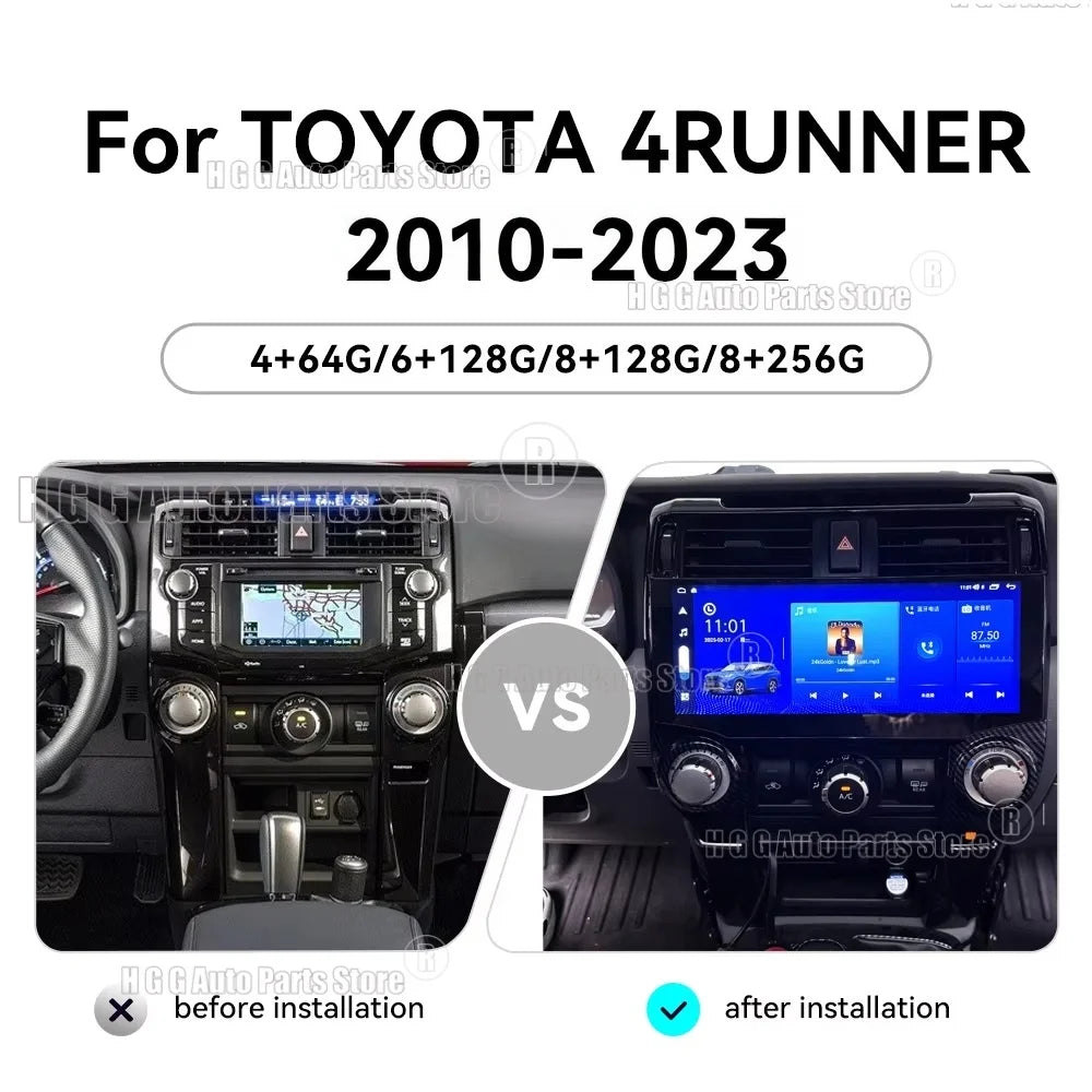 hgg 12.3" Car Radio For Toyota 4Runner 2010 2011 2012 2013-2023 Multimedia Video Player St