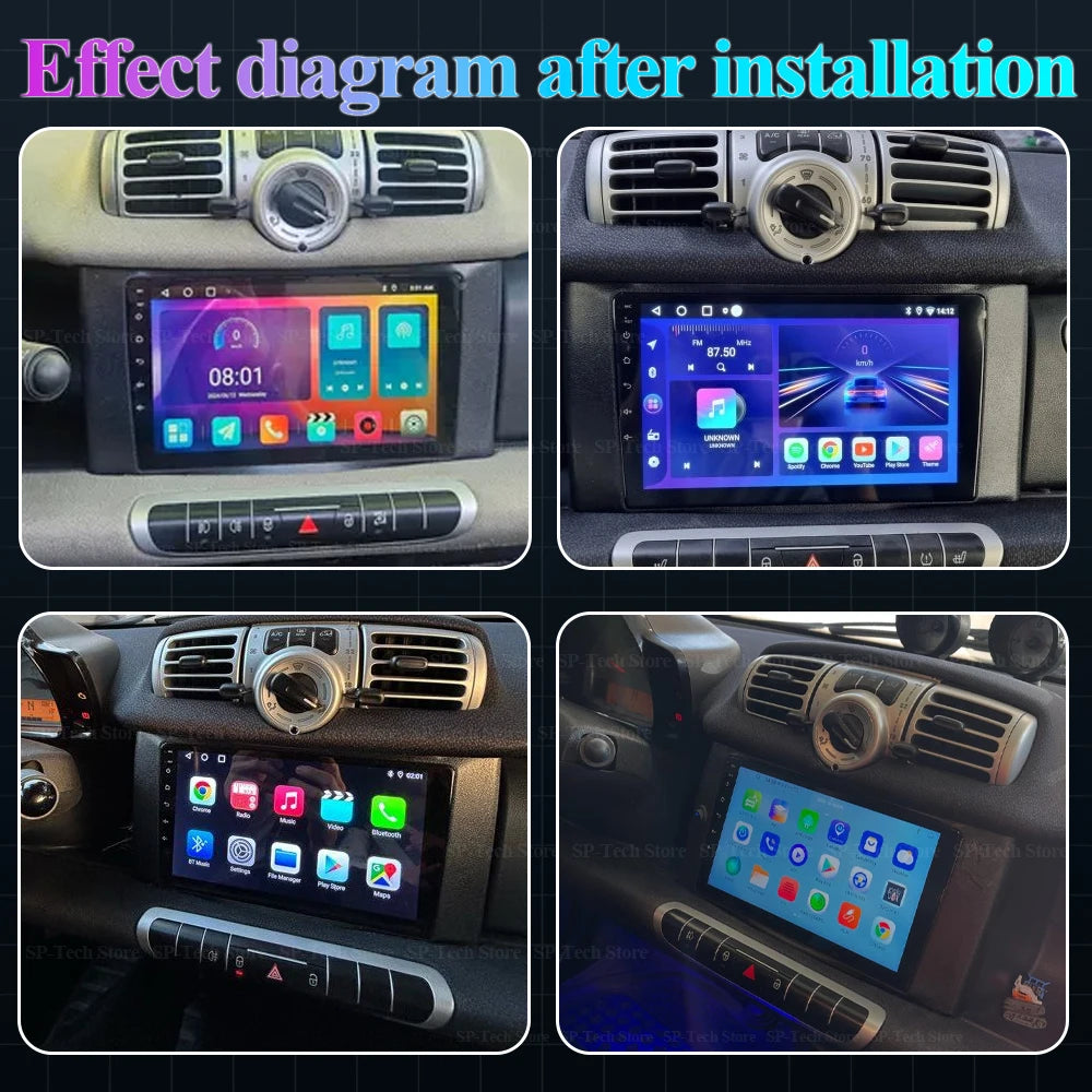 Android 16 Car Radio For Mercedes Benz Smart Fortwo 451 2005 - 2015 Multimedia Video Playe | AUTOKITSHOP
